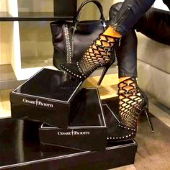 Shoes - Black Jeweled Stiletto Booties